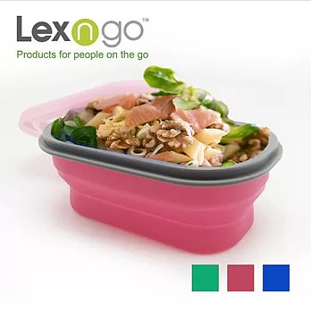 Lexngo 矽膠蓋可摺疊餐盒(小)-粉色 粉色
