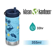 【美國Klean Kanteen】TKWide寬口旋轉吸管不鏽鋼保溫瓶-355ml衝浪者