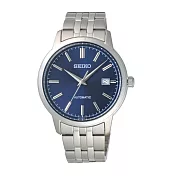 SEIKO 經典紳士時尚機械腕錶-銀X藍