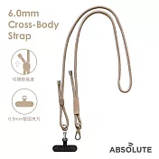 ABSOLUTE 6.0mm極簡百搭兩用手機掛繩(附通用墊片) 時尚卡其