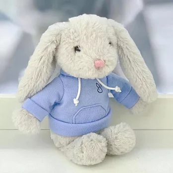 帕菲寶貝 PuffyPals 衛衣兔掛件 15cm絨毛玩具 藍色