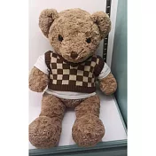 帕菲寶貝 PuffyPals 方格毛衣泰迪熊 50cm絨毛玩具 棕色