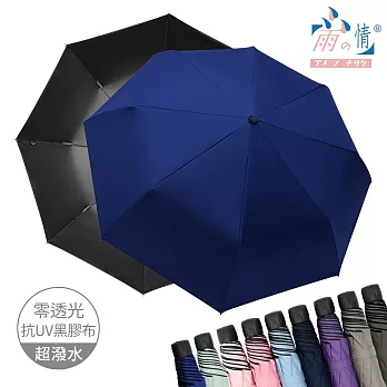 【雨之情】防曬膠輕鋁抗風折疊傘 寶藍色