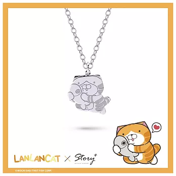 STORY 故事銀飾-白爛貓卡片銀飾系列-LanLanCat最愛你純銀項鍊 正常16吋