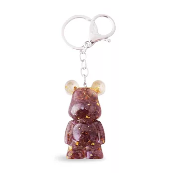 O’Pretty 歐沛媞 幸運水晶泰迪熊鑰匙圈(12X3cm)-多款可選 紫