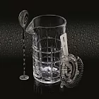 《BarCraft》隔冰吧平匙+玻璃攪拌杯(500ml) | 倒酒玻璃杯 隔冰匙 吧平匙 調酒用具
