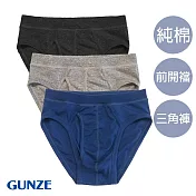 【日本GUNZE】男士純棉三角內褲3件組(顏色隨機)(SA640*3) M 隨機