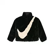 W Nike 毛毛外套 黑 CU6559-010 S 黑