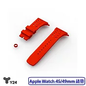 Y24 Apple Watch 45/49MM 多彩矽膠錶帶 橡膠錶帶  紅色
