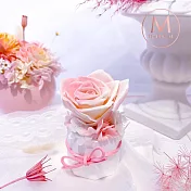 【Floral M】法式雙色玫瑰永生香氛擴香花 櫻花粉（贈送5ml香氛油）