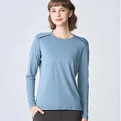 【荒野wildland】女輕能量纖維親膚保暖衣0B12661-69 S 灰藍色