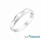 【Just Diamond】18K金鑽石戒指 兩心相悅(寬)對戒_男戒(港圍) 18 白金