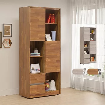 《Homelike》愛瑪2.7尺書櫃(二色) 展示櫃 置物櫃 收納櫃- 積層木色