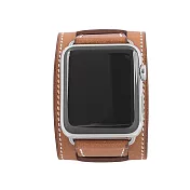 HERMES 不鏽鋼銀寬錶帶Apple Watch_展示品(42mm) (金棕色)