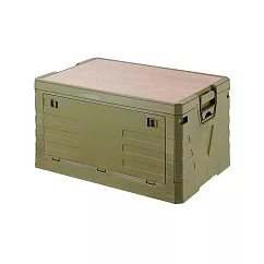 【AOTTO】50L戶外露營軍規折疊收納桌板收納箱 軍綠色