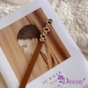 【Decoy】金屬氣泡＊時尚修身細皮帶/ 駝