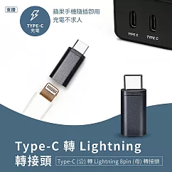Type─C 轉 Lightning 轉接頭 (2入) Type─C (公) 轉 Lightning 8pin (母) 轉接頭 適用蘋果手機充電