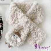 【Decoy】小羊玩偶＊保暖仿兔毛絨交叉脖圍圍巾/米