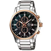 CASIO EDIFICE 閃耀時尚都會計時腕錶-黑
