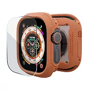 加拿大elkson Apple Watch Ultra 1-2 49mm Quattro Max軍規保護殼+保護貼套組(附貼膜神器) 愛馬橘