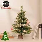 摩達客耶誕-55cm頂級霜冰藍雪國原木底座聖誕樹裸樹/不含配件/本島免運費
