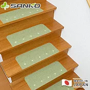 【日本SANKO】日本製夜光止滑樓梯黏貼式地墊15入組55x22cm -綠色