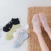 【Wonderland】花兒朵朵立體浮雕棉質短襪/踝襪/女襪(5雙) FREE 隨機.含重覆色