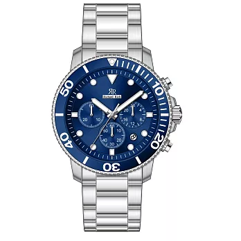 【Richard Rich】 RR 陶瓷三眼系列 海洋之星藍面三針三眼陶瓷圈潛水計時不鏽鋼腕錶
