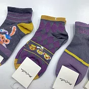 【Wonderland】夢幻紫色系100%棉日系短襪/踝襪/女襪(5雙) FREE 隨機.含重覆色