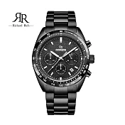 【Richard Rich】RR 星際霸主系列 黑帶黑面計時三眼陶瓷圈隕石面不鏽鋼腕錶