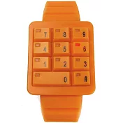 CLICK 創意爆破數字鍵盤個性腕錶-橘