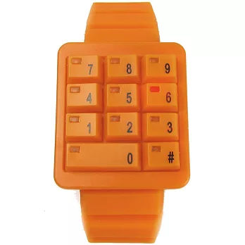 CLICK 創意爆破數字鍵盤個性腕錶-橘