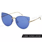 【SUNS】時尚大框墨鏡 切邊無邊框精品墨鏡 輕量金屬眼鏡 抗UV400 S045 海洋藍