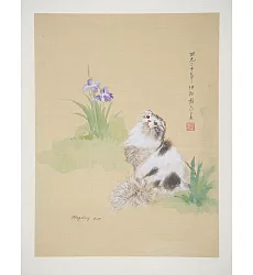 【玲廊滿藝】馬靜志 Ching Ma-戀花的貓45x33cm