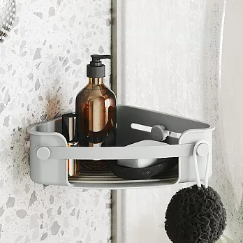 《Umbra》Flex壁掛式浴室三角瀝水置物架(岩灰) | 浴室收納架 瓶罐置物架