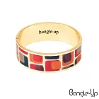 【BANGLE UP】法國巴黎 手繪幾何色塊琺瑯鍍金手環 熱情紅