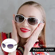【SUNS】淑女偏光墨鏡 法式簍空雙圈名媛款 白框系列 Polarized墨鏡 防眩光 抗UV400
