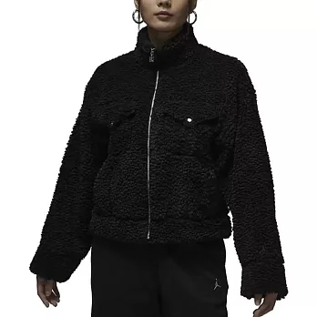 W Jordan Jacket 羔羊毛 短版 白/黑 FD7169-133/FD7169-010 M 黑色
