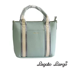 Legato Largo 明亮獨特織帶拼接手提斜背兩用托特包─ 薄荷綠