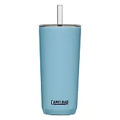 【美國CamelBak】600ml Straw Tumbler 雙層不鏽鋼吸管杯(保冰)  灰藍