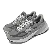New Balance 休閒鞋 990 V6 D 寬楦 女鞋 灰 銀 美製 麂皮 復古 拼接 NB 紐巴倫 W990GL6D