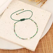 【水星記】波西米亞輕奢多彩米珠珍珠可調節串珠手鏈 _綠色