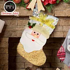 摩達客耶誕-17吋繽紛金系聖誕襪(兩款可選) 老公款