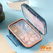 【iSFun】雙重附蓋*微透式密封收納7格藥盒/藍色