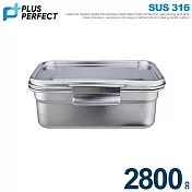 理想PERFECT 極緻316不鏽鋼保鮮盒 2800cc(長25cm) SJ-9030280 台灣製