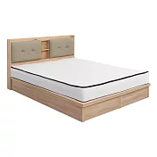 IDEA-MIT寢室傢俱標準雙人三件組-床頭+床底+床墊 暖棕原木