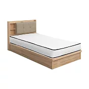 IDEA-MIT寢室傢俱單人加大三件組-床頭+床底+床墊 暖棕原木