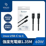 imos USB-C to USB-C 60W USB 2.0 高強度充電線1.35M 充電線 快充線 Type-C