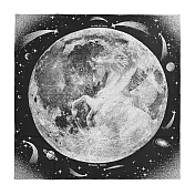 Hermes 愛馬仕 Clair de Lune 140 cm手工捲邊喀什米爾與真絲混紡方巾 黑/白