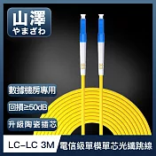 山澤 工程電信級LC-LC單模單芯光纖跳線 3M